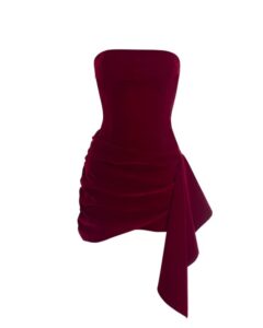 Ruched strapless sleeveless mini dress