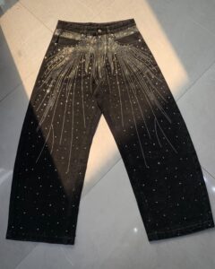 Mijko rhinestone baggy Jean