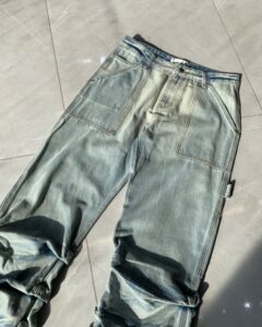 Hotnate pleated stacked flared Jean - Image 2