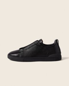 ZEGNA triple stitch deerskin leather sneakers - Image 4
