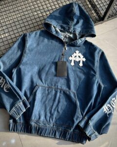 Chrome heart denim hoodie