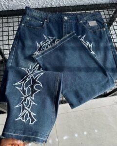 Revenge embroidered Jean - Image 2