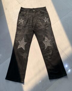 MJ wax coated star rhinestone Jean - Image 3