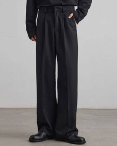 High quality plain pleated pants - Image 3