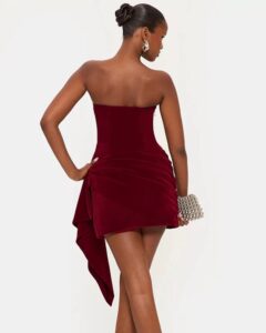 Ruched strapless sleeveless mini dress - Image 3