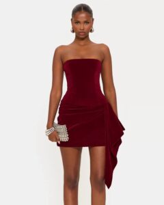 Ruched strapless sleeveless mini dress - Image 2