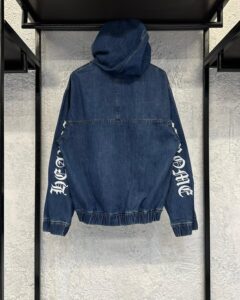 Chrome heart denim hoodie - Image 2