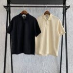 Jacquard knit short sleeve polo