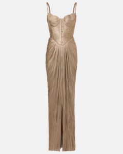 Maria Lucia Hohan Noemie gathered silk corset gown