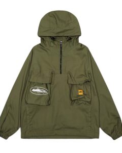 Corteiz half zip up hooded jacket