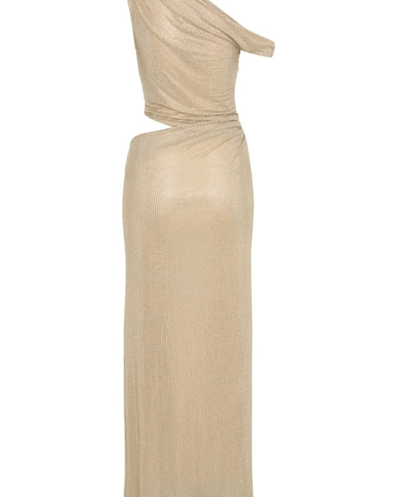 Kenny diamanté one shoulder maxi dress
