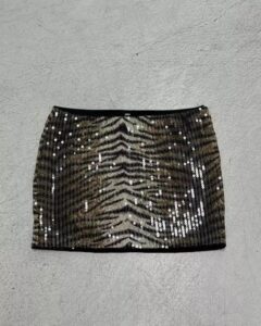 Glitter animal print bodycon mini skirt - Image 2
