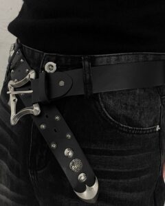 Thug club studded leather belt - Image 3