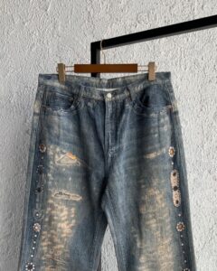 Black icon washed frayed baggy jeans - Image 3