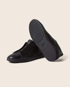 ZEGNA triple stitch deerskin leather sneakers - Image 3