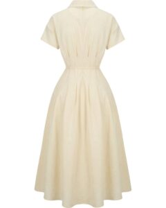Collar midi dress with belt - Image 2