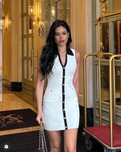 Veruka collared contrast knit mini dress - Image 2