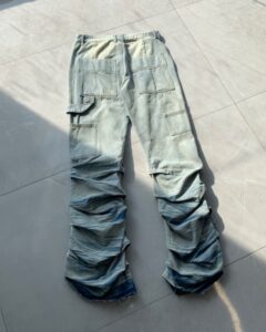 Hotnate pleated stacked flared Jean - Image 3