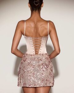 Eire satin corset embellished mini dress - Image 6