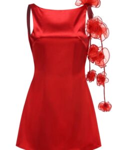 Mini red rose drop dress