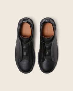 ZEGNA triple stitch deerskin leather sneakers - Image 6