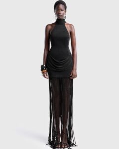 Zuma ruched tassel maxi dress